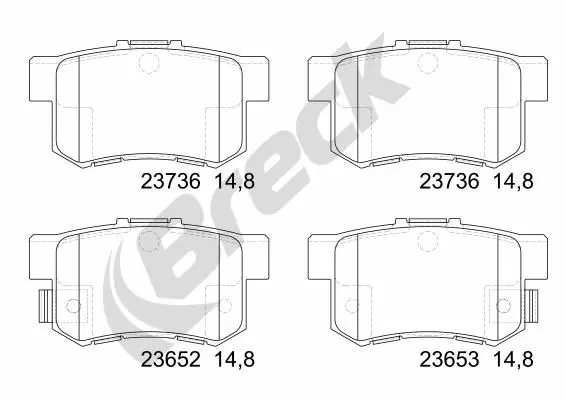 set placute frana,frana disc BRECK 23652 00 704 00