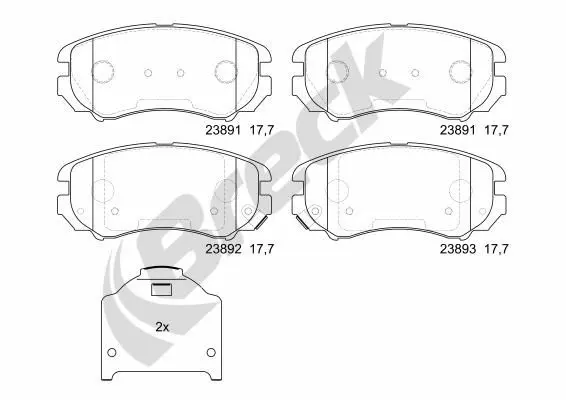 set placute frana,frana disc BRECK 23891 00 701 10