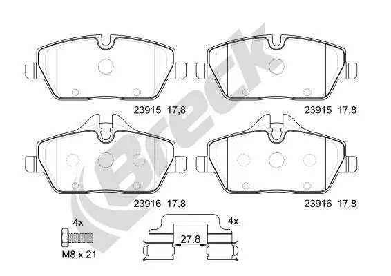 set placute frana,frana disc BRECK 23915 00 701 00