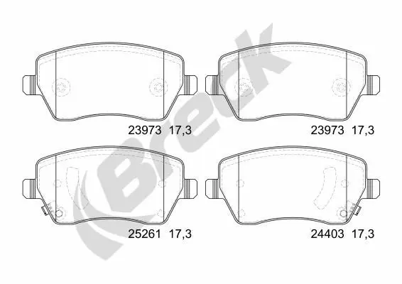 set placute frana,frana disc BRECK 24403 00 702 00