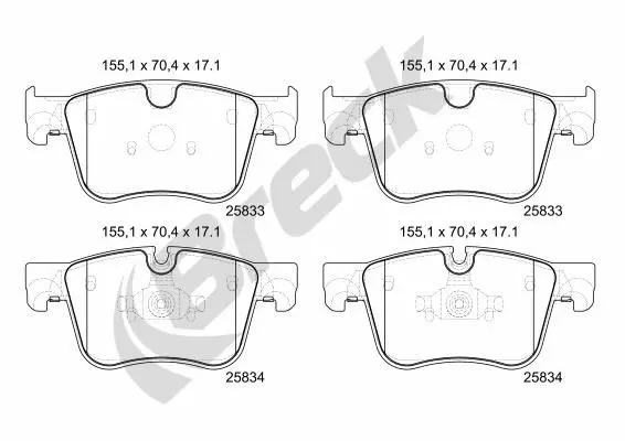 set placute frana,frana disc BRECK 25833 00 701 00