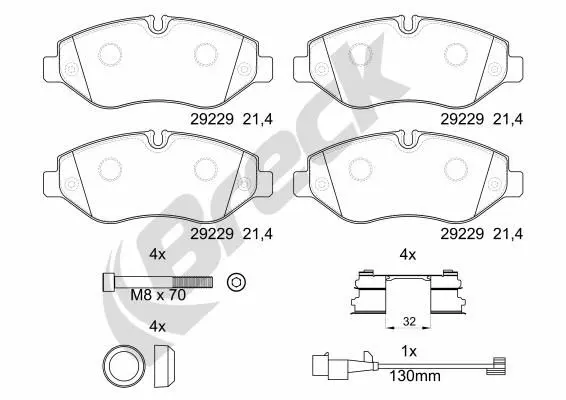 set placute frana,frana disc BRECK 29229 00 703 00