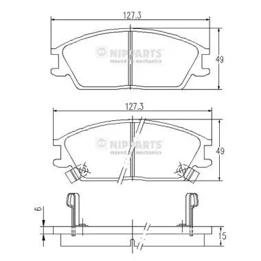 set placute frana,frana disc NIPPARTS J3600515