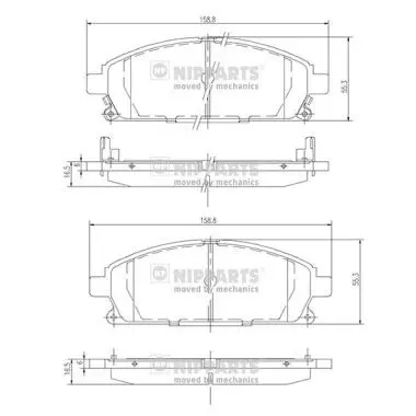 set placute frana,frana disc NIPPARTS J3601071