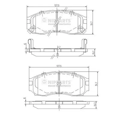 set placute frana,frana disc NIPPARTS J3605030