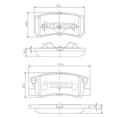 set placute frana,frana disc NIPPARTS J3615010