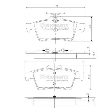 set placute frana,frana disc NIPPARTS N3613022