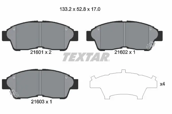 set placute frana,frana disc TEXTAR 2160101