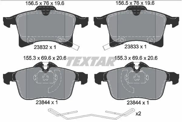 set placute frana,frana disc TEXTAR Q+ 2383204