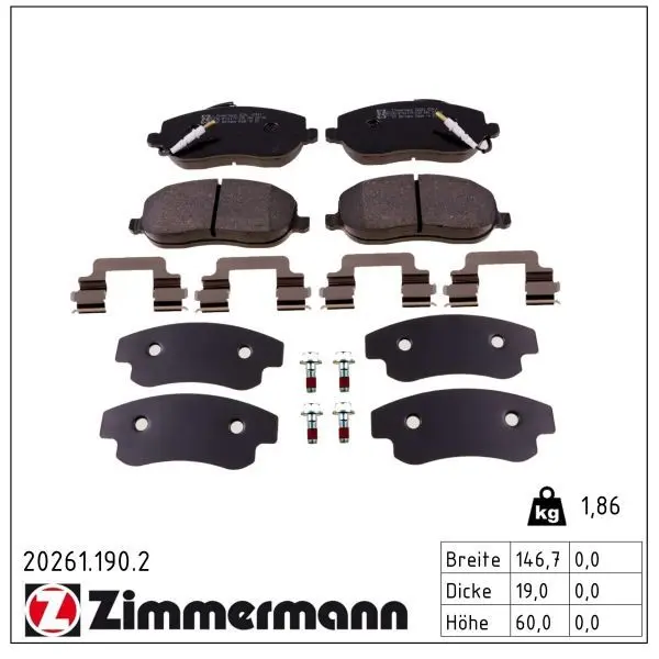 set placute frana,frana disc ZIMMERMANN 20261.190.2