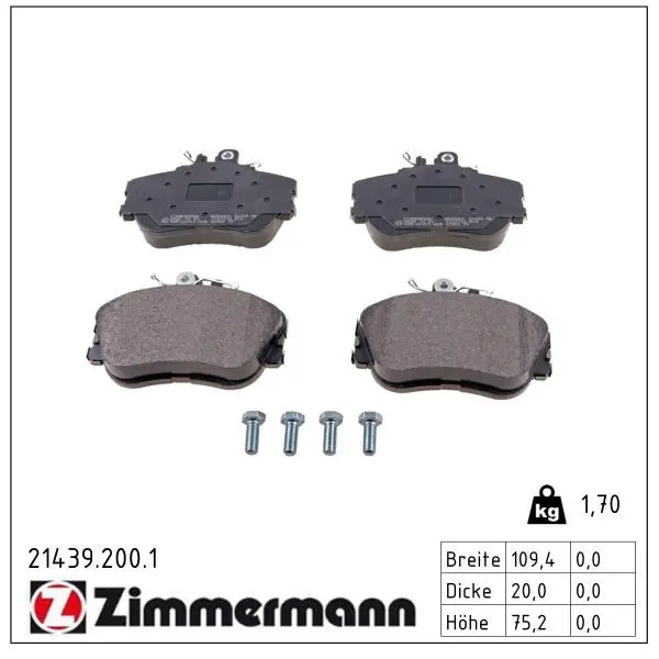 set placute frana,frana disc ZIMMERMANN 21439.200.1
