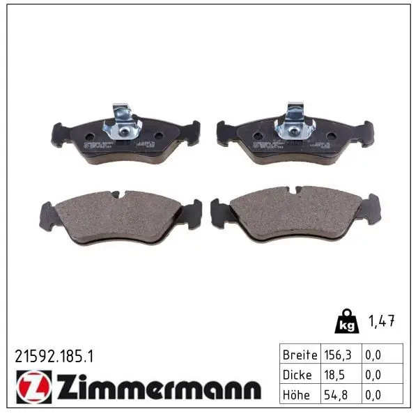 set placute frana,frana disc ZIMMERMANN 21592.185.1