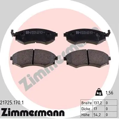 set placute frana,frana disc ZIMMERMANN 21725.170.1