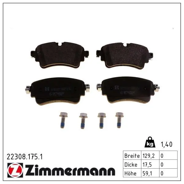 set placute frana,frana disc ZIMMERMANN 22308.175.1