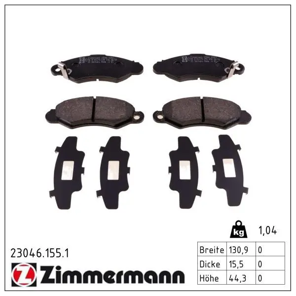 set placute frana,frana disc ZIMMERMANN 23046.155.1
