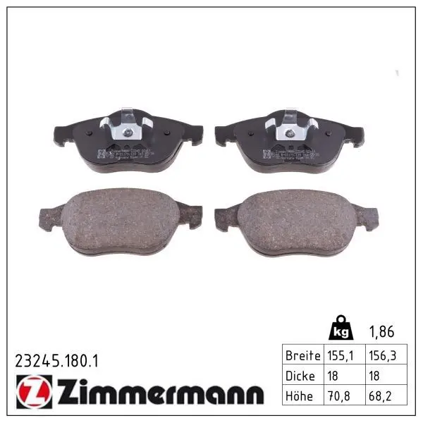 set placute frana,frana disc ZIMMERMANN 23245.180.1