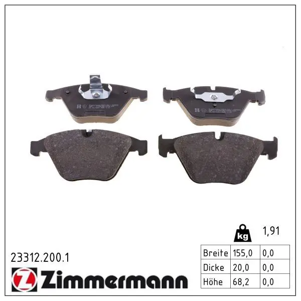 set placute frana,frana disc ZIMMERMANN 23312.200.1