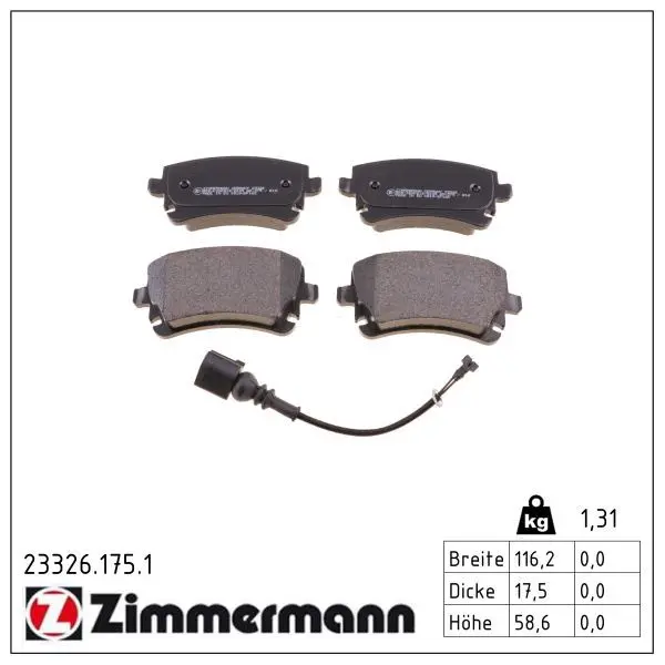 set placute frana,frana disc ZIMMERMANN 23326.175.1