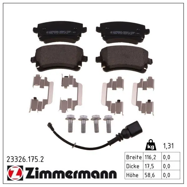 set placute frana,frana disc ZIMMERMANN 23326.175.2