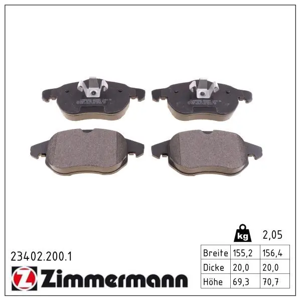 set placute frana,frana disc ZIMMERMANN 23402.200.1
