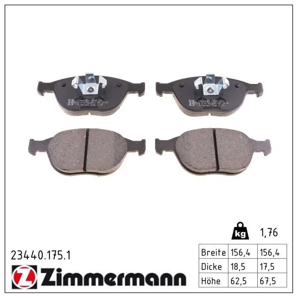 set placute frana,frana disc ZIMMERMANN 23440.175.1