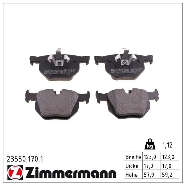 set placute frana,frana disc ZIMMERMANN 23550.170.1