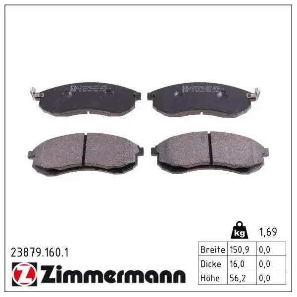 set placute frana,frana disc ZIMMERMANN 23879.160.1