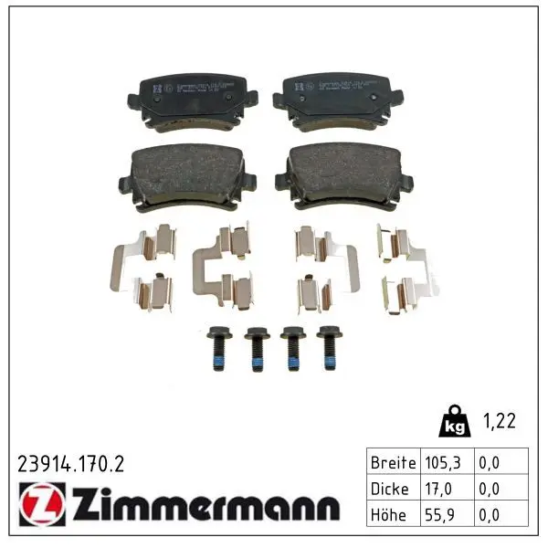 set placute frana,frana disc ZIMMERMANN 23914.170.2