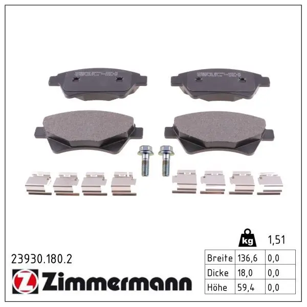 set placute frana,frana disc ZIMMERMANN 23930.180.2
