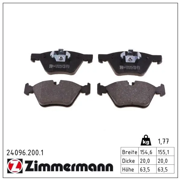set placute frana,frana disc ZIMMERMANN 24096.200.1