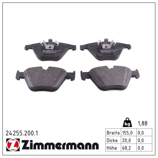 set placute frana,frana disc ZIMMERMANN 24255.200.1