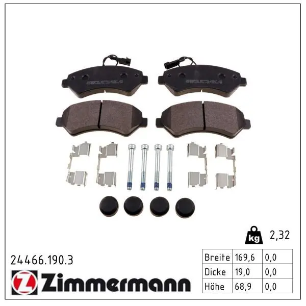 set placute frana,frana disc ZIMMERMANN 24466.190.3