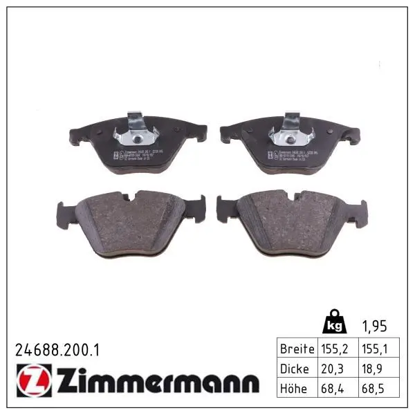 set placute frana,frana disc ZIMMERMANN 24688.200.1