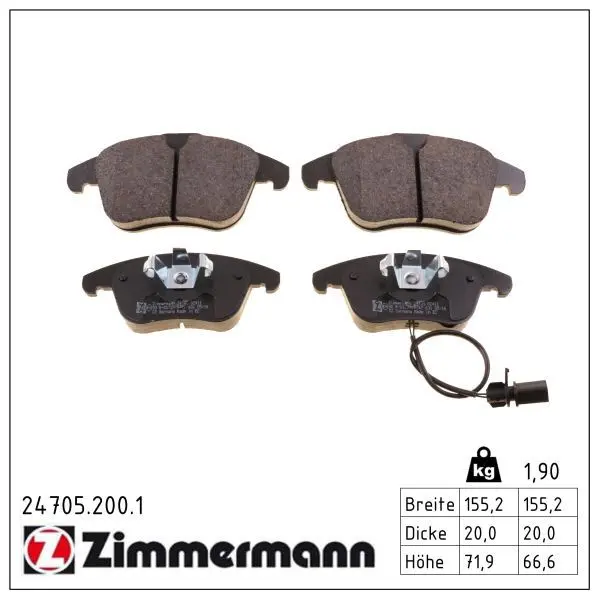 set placute frana,frana disc ZIMMERMANN 24705.200.1