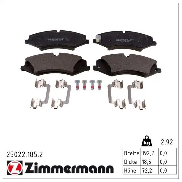set placute frana,frana disc ZIMMERMANN 25022.185.2