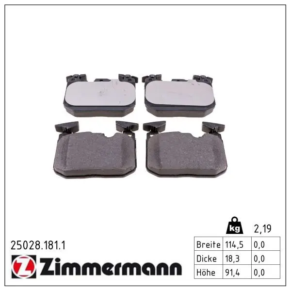 set placute frana,frana disc ZIMMERMANN 25028.181.1