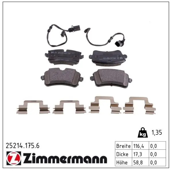 set placute frana,frana disc ZIMMERMANN 25214.175.6