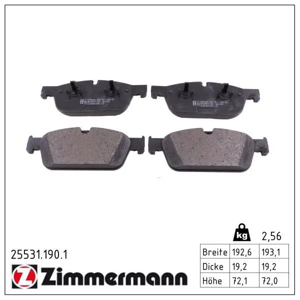 set placute frana,frana disc ZIMMERMANN 25531.190.1
