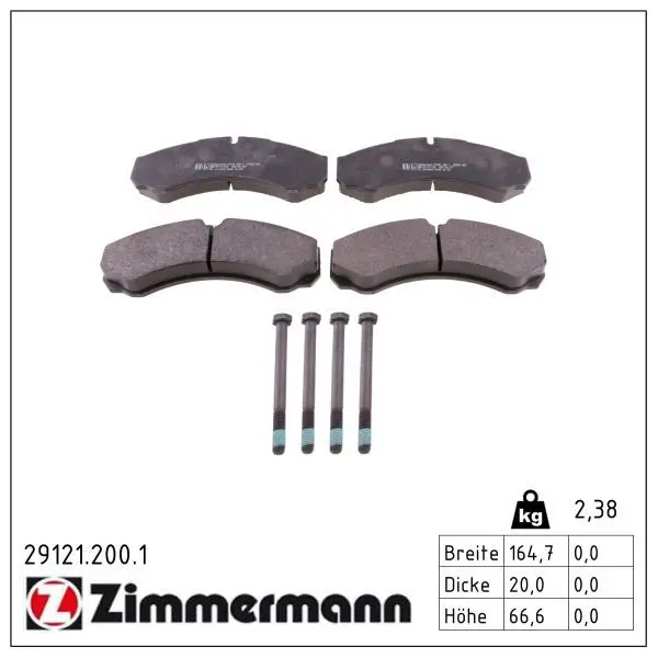 set placute frana,frana disc ZIMMERMANN 29121.200.1