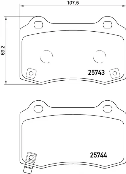 Set placute frana Spate (cu un tampon de amortizare pentru vehicule electrice; fara optionale), potrivit TESLA MODEL S, MODEL X Electric 09.12-