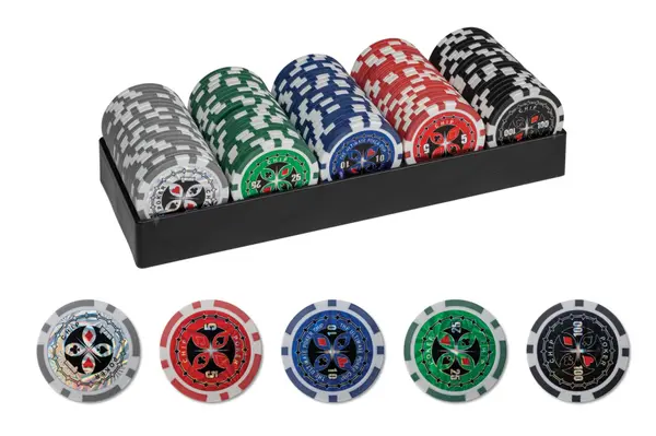 Set poker cu 100 chips-uri ABS 11,5g model ULTIMATE