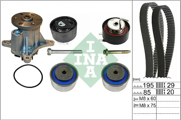 Set pompa apa + curea dintata potrivit CITROEN C5 III, C6; PEUGEOT 407, 607 2.7D 12.04-