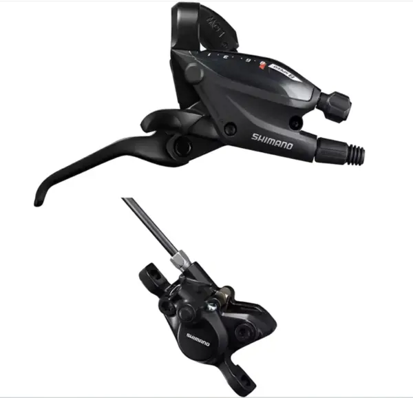 Set pompa frana, etrier si schimbator, Shimano Acera ST-EF505 BR-MT200, 3 viteze