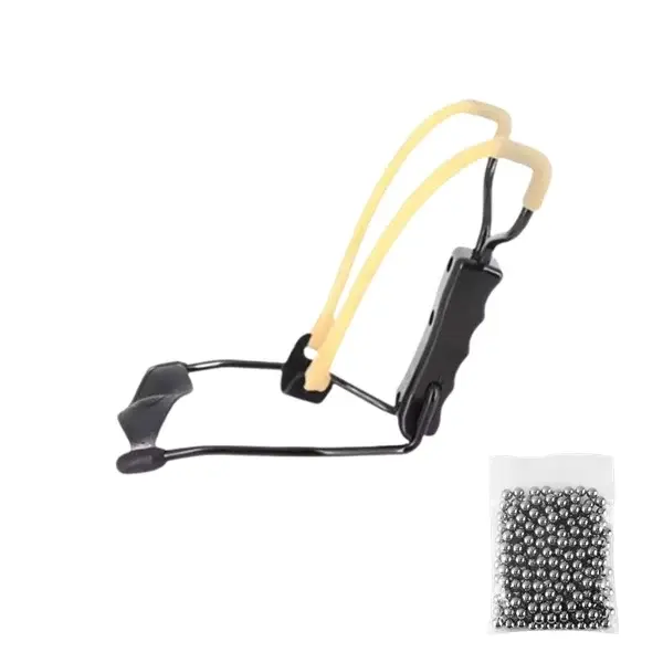 Set prastie metalica profesionala cu suport de incheietura si 100 bile 10 mm, metal, maner antiderapant, 18 cm