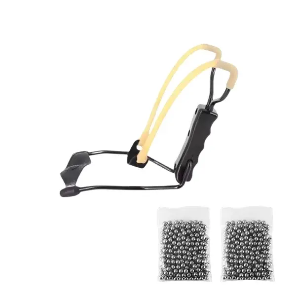 Set prastie metalica profesionala cu suport de incheietura si 200 bile 10 mm, metal, maner antiderapant, 18 cm
