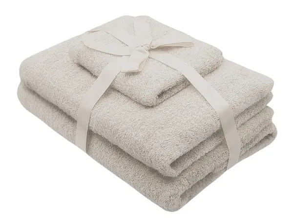 Set prosoape 3 piese 500 gsm (fata, maini, corp) Crem , SomnART
