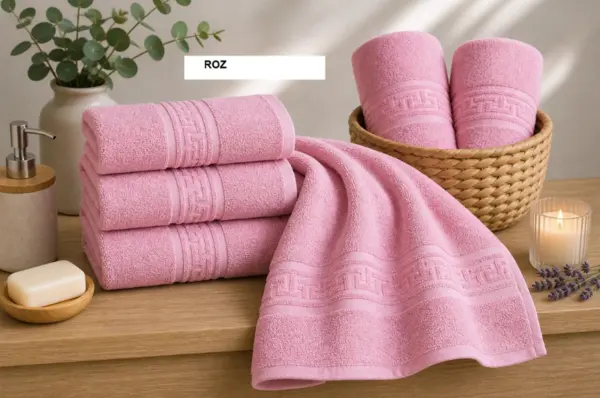 Set prosop GREEK BORDER 100% bbc Roz, Ralex | 2 buc