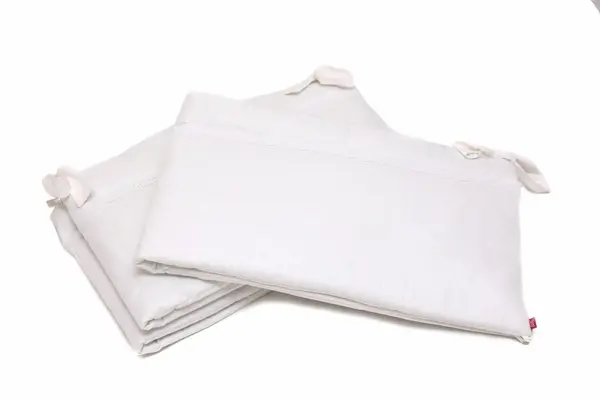 Set protectii patut Alb cu dantela KidsDecor din bumbac 63x127 cm