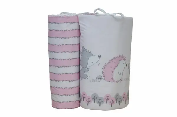 Set protectii patut Odette Pink din bumbac 60x120 cm