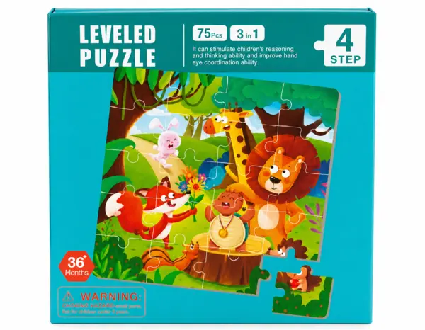 Set puzzle magnetic 3 in 1 cu animale, 75 piese
